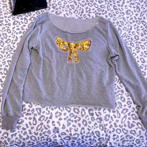 Kirra Distressed bow (longer) crop top